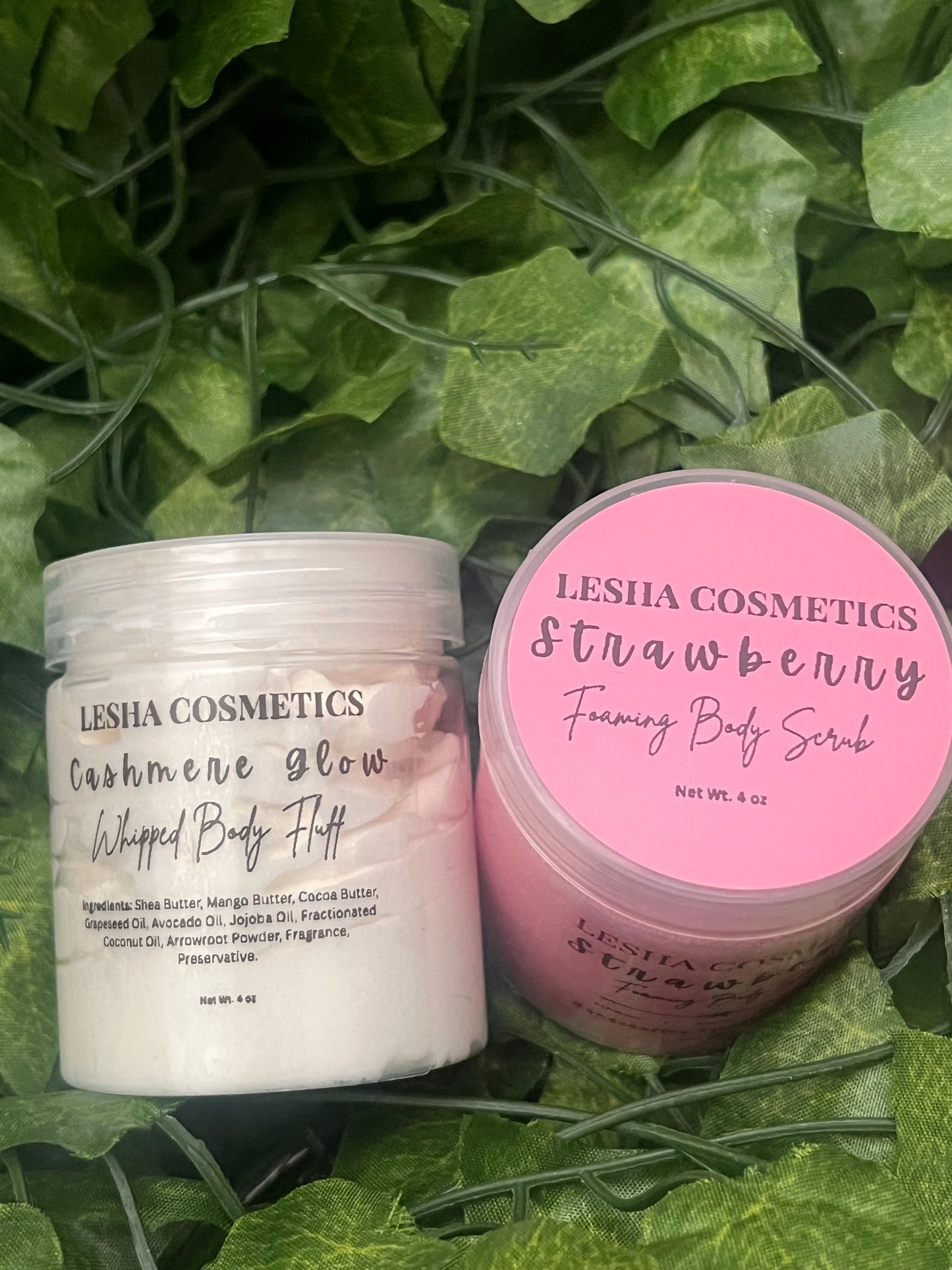 Whipped Body Butter & Foaming Sugar Scrub Bundle | Handmade Skincare Gift Set | Moisturizing Fluff Butter | Self Care Spa Gift | 4 oz jars