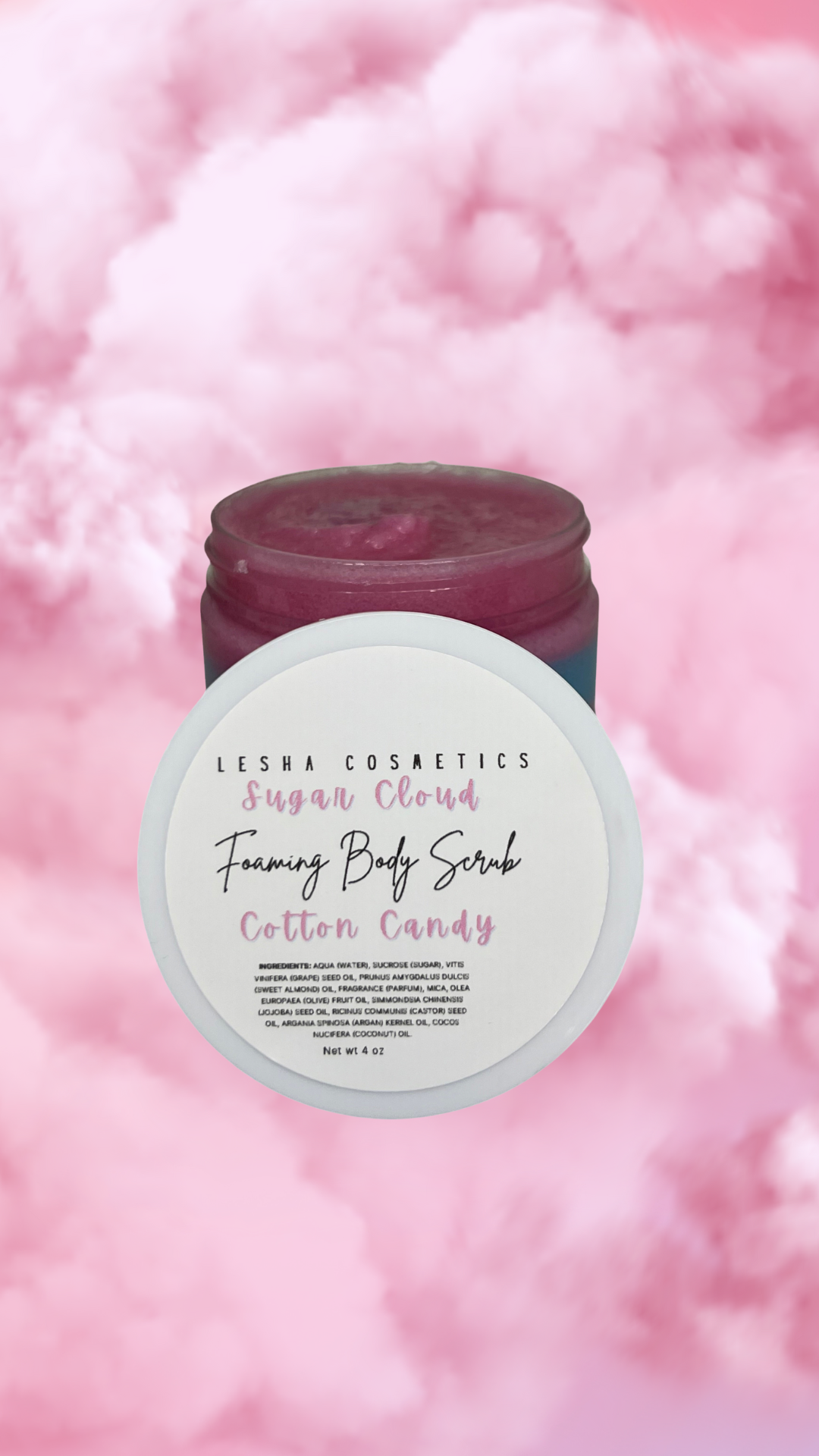 Sugar Cloud foaming body scrub 4 oz